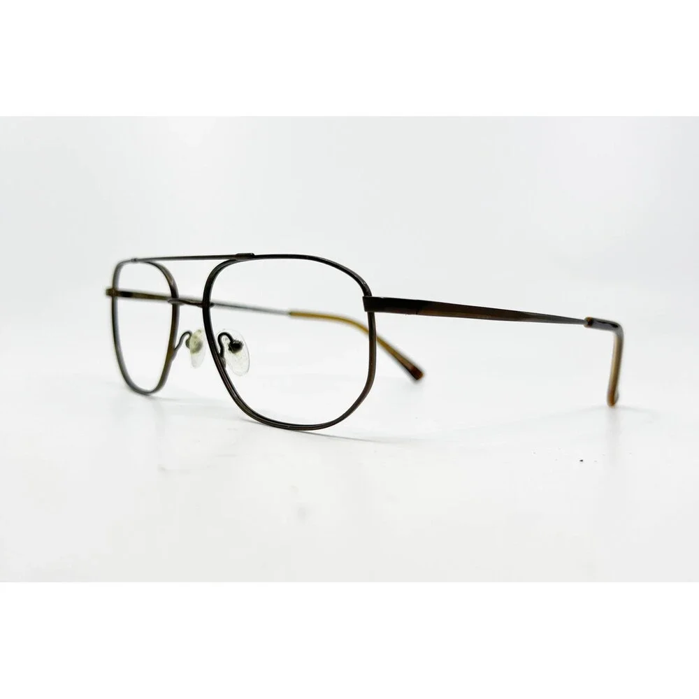 Hilco Eyeglasses Mens Antique Gold SG 601 Z87-2 Aviator Double Bridge 145